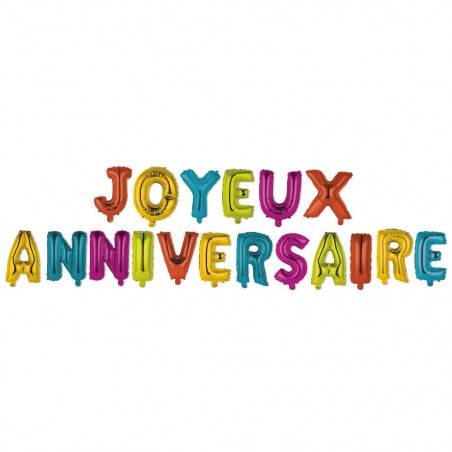 Guirlande 18 ballons Joyeux Anniversaire