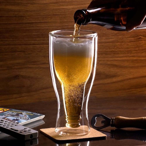 Paire de Verres Inversés Gravity – Verres à Bière Double Paroi 250 ml - Mycrazystuff