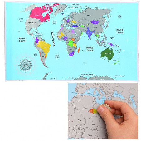 Mappemonde à gratter