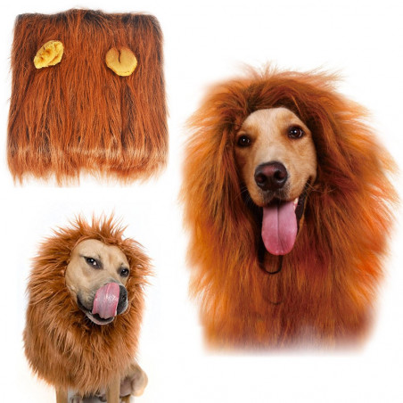 Perruque crinière de lion pour chien