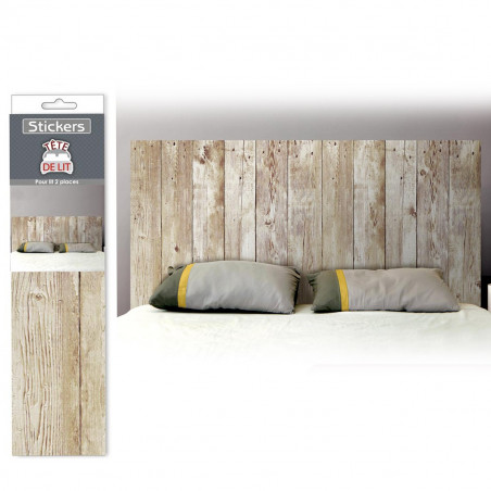 Stickers Tête de lit effet planches de bois
