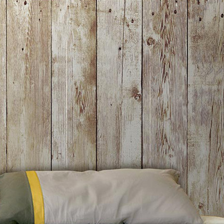 Stickers Tête de lit effet planches de bois