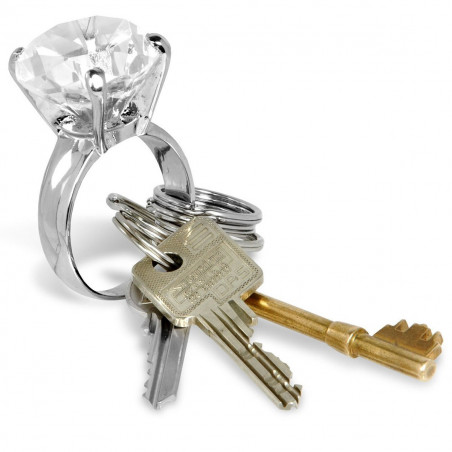 Porte-clés bague diamant