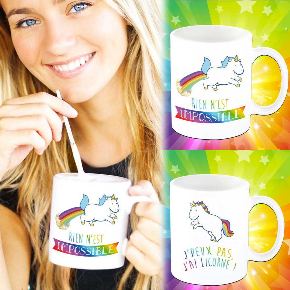 Fan de licorne : Set 2 mugs Licorne - 15,95 €