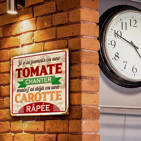 Plaque métal humour Tomate