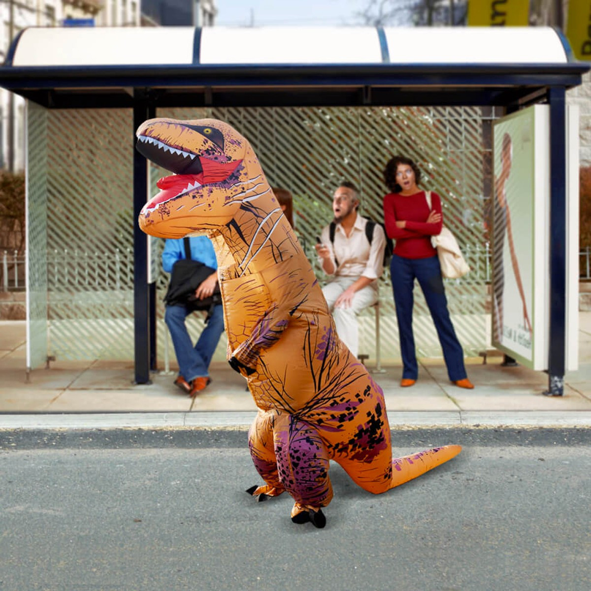Costume T-Rex Gonflable Gris