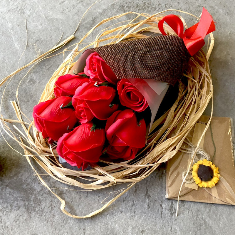 Coffret cadeau Bouquet de roses savon