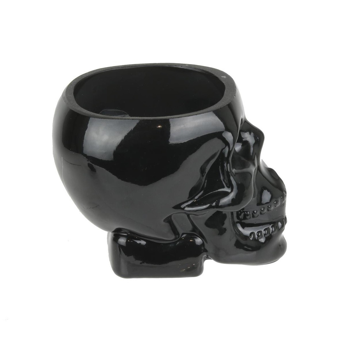 Bougie Décorative Crâne 9 Cm - Style Gothique/Halloween, Plastique Noir