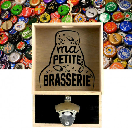 Décapsuleur mural avec bac à capsules