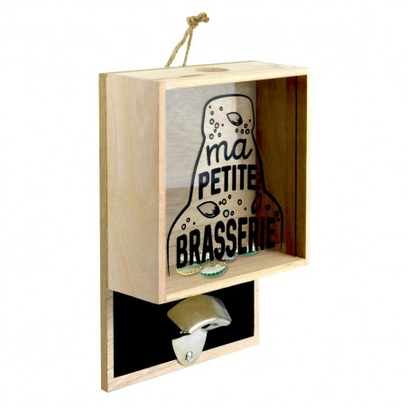 Décapsuleur mural avec bac à capsules