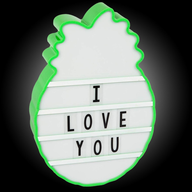 Ananas lightbox multicolore, lampe à messages