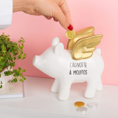 Tirelire cochon cagnotte à mojitos