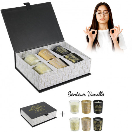 Coffret Home déco 6 bougies vanille