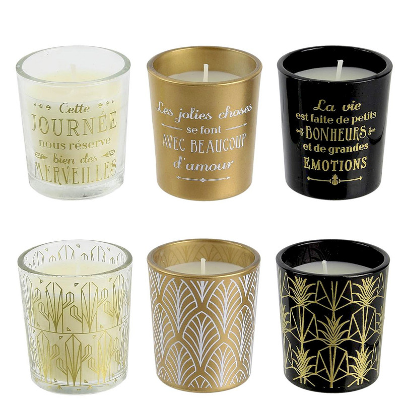 Coffret Home déco 6 bougies vanille