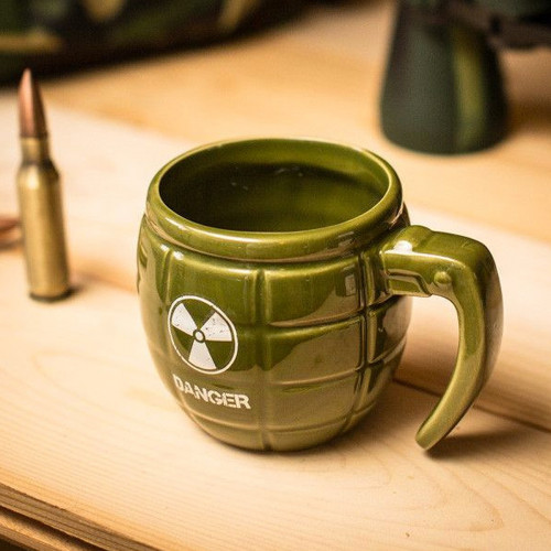 Mug Grenade – Tasse en Céramique Originale Vert Militaire - Mycrazystuff