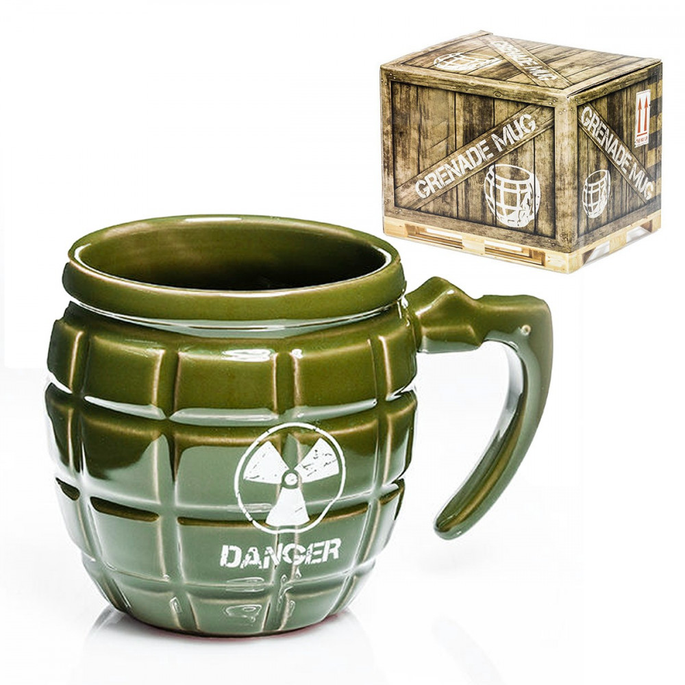 Mug Grenade – Tasse en Céramique Originale Vert Militaire - Mycrazystuff