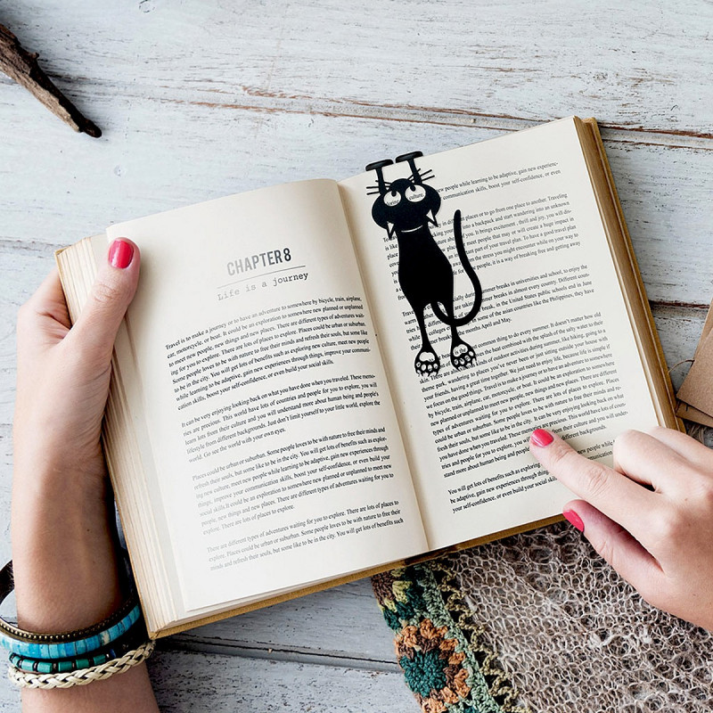 Marque-pages chat curieux