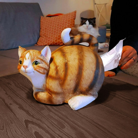 Chat distributeur de mouchoirs