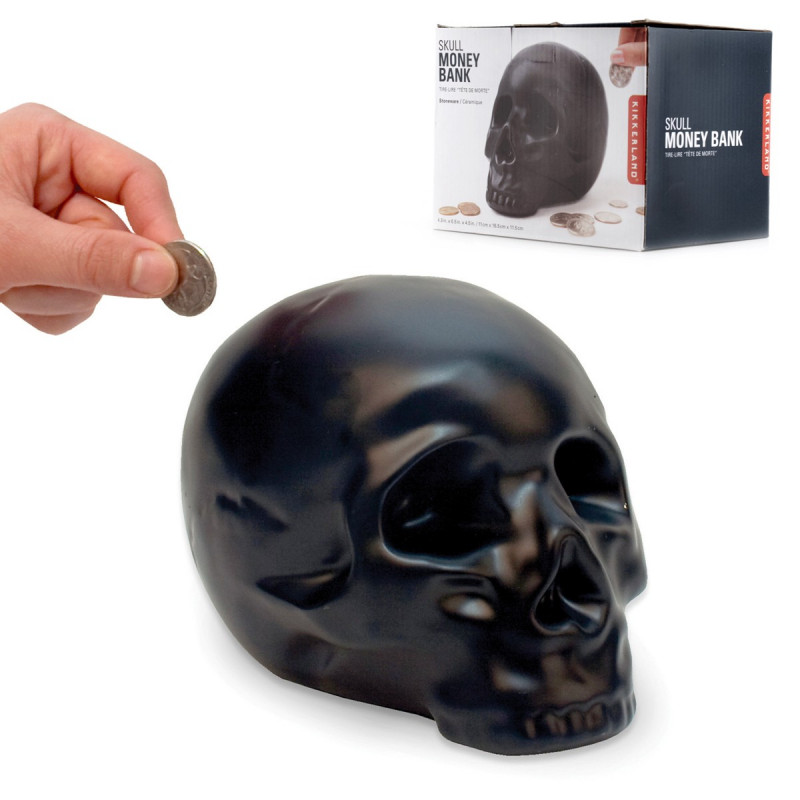 Tirelire crâne noir