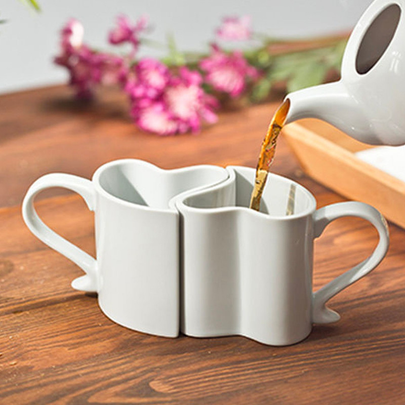 Set de 2 mugs coeur