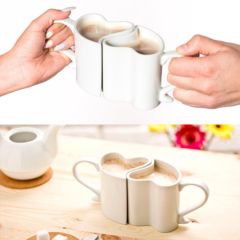 Set de 2 mugs coeur