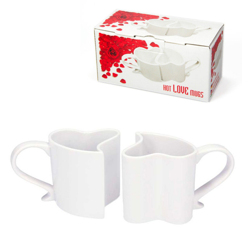 Set de 2 mugs coeur