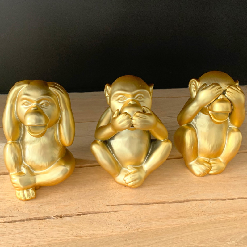 3 tirelires singes de la sagesse