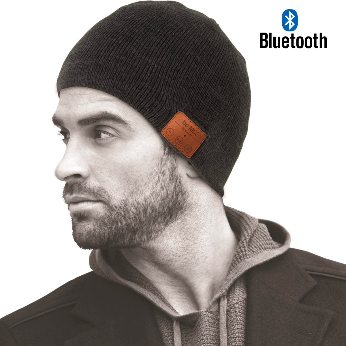 Bonnet avec écouteurs Bluetooth sans fil intégrés et lampe