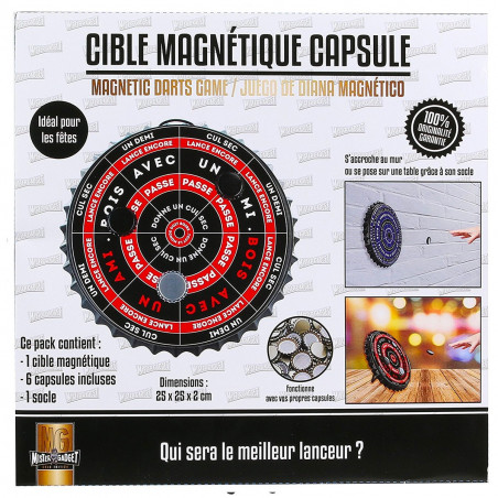 Jeu à boire cible magnétique pour capsules