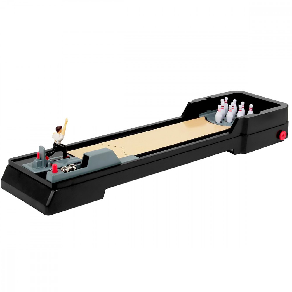 Jeu De Bowling Miniature - Set Familial Avec Piste (1,7m), 10 Quilles Et 2 Balles - Pour Intérieur Et Extérieur - Enfant Et Adulte