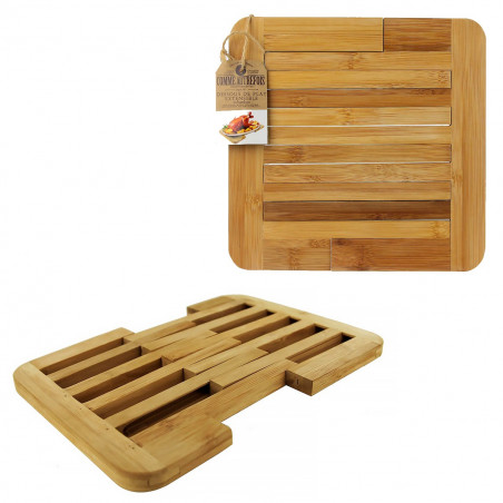 Dessous de plat extensible en bambou