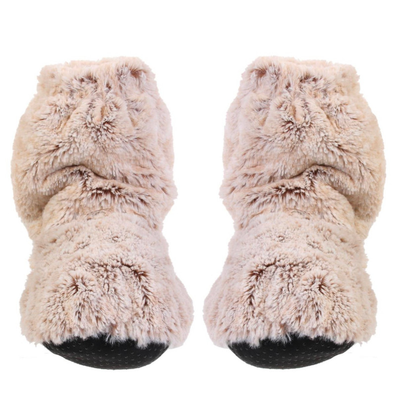 Chaussons chauffants en fourrure