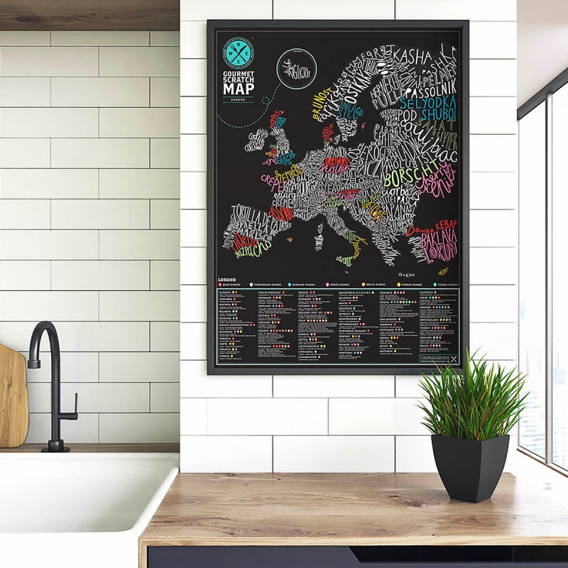 Carte d'Europe gastronomique à gratter - mycrazystuff.com