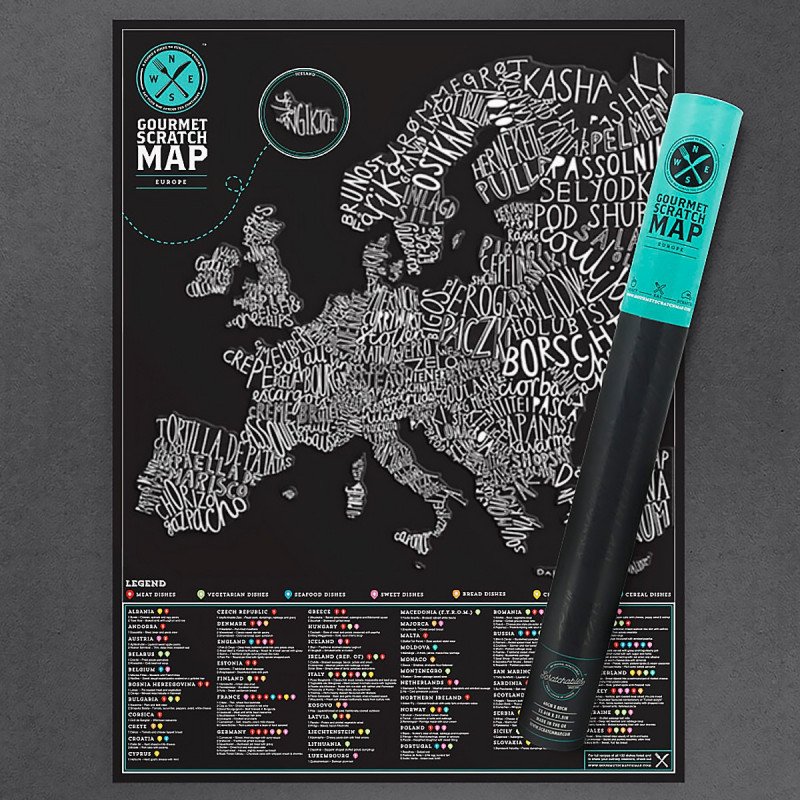 Carte d'Europe gastronomique à gratter - mycrazystuff.com