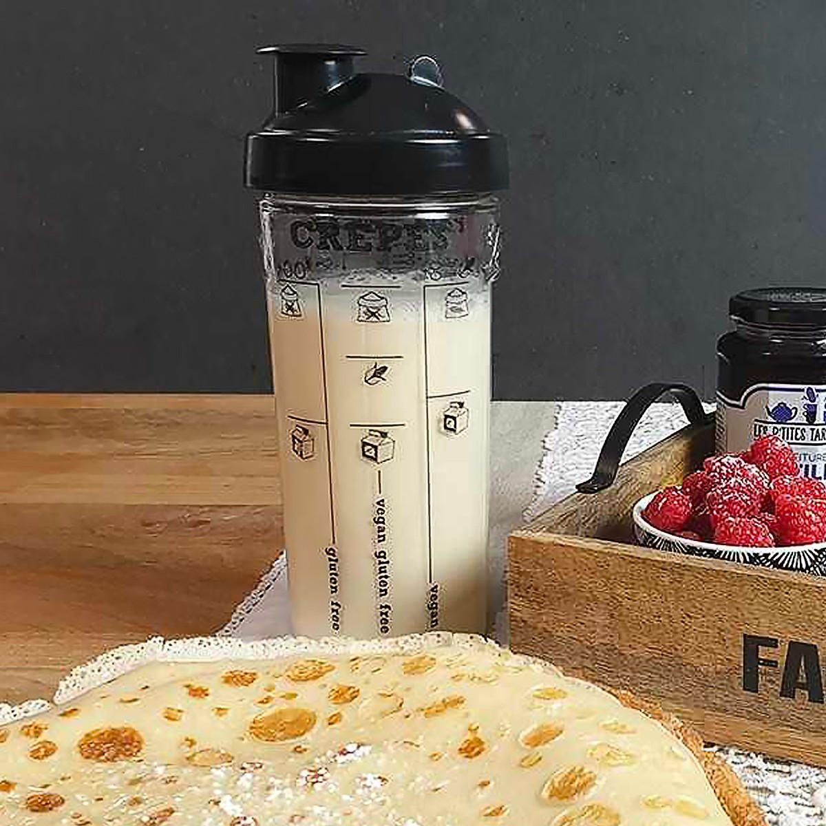 COOKUT - Shaker Miam - Réalisez Une pâte à crêpes ou Pancakes