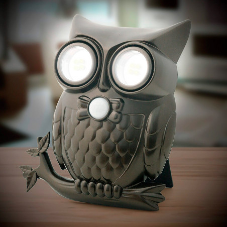 Lampe hibou d'extérieur sonore