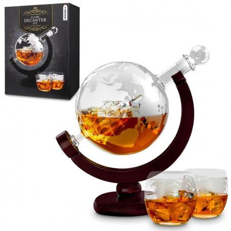 Carafe décanteur globe et ses 2 verres