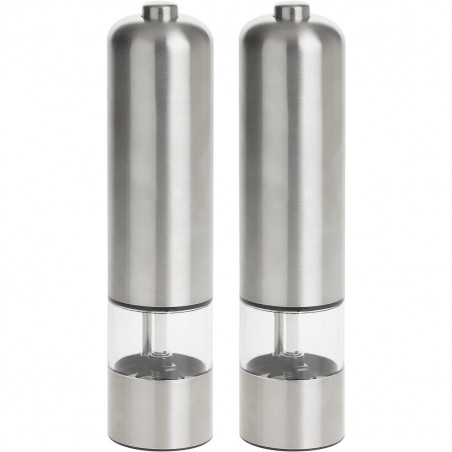 Coffret 2 moulins électriques led inox