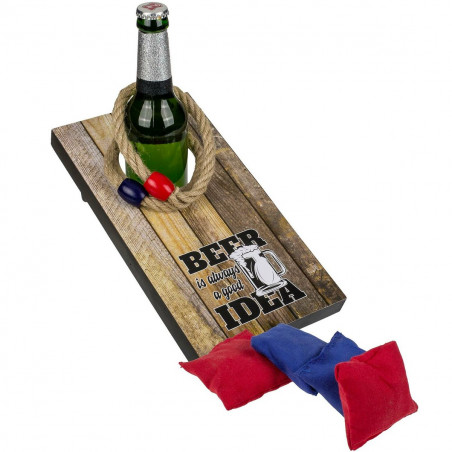 Jeu d'adresse à boire, lancer de sacs et anneaux.