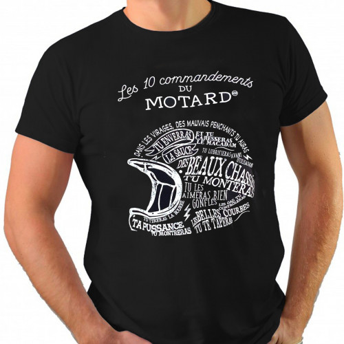 T-shirt "les 10 commandements du Motard" XL