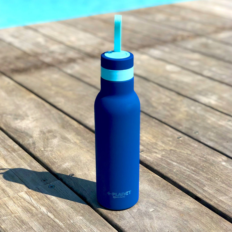 Bouteille isotherme bleue +Planet