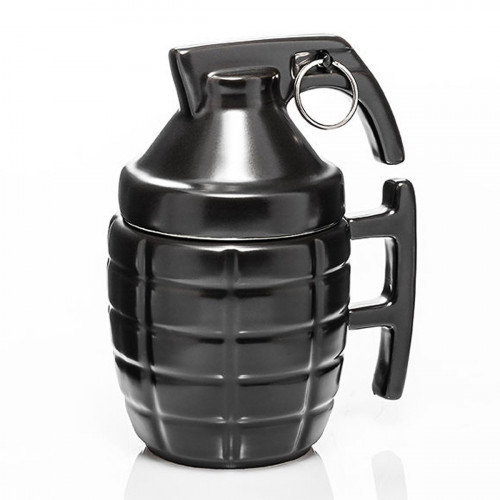 Mug grenade et son couvercle à goupille
