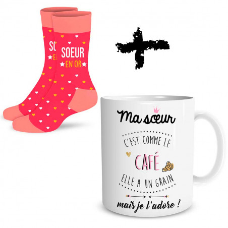 Ensemble mug et chaussettes Soeur