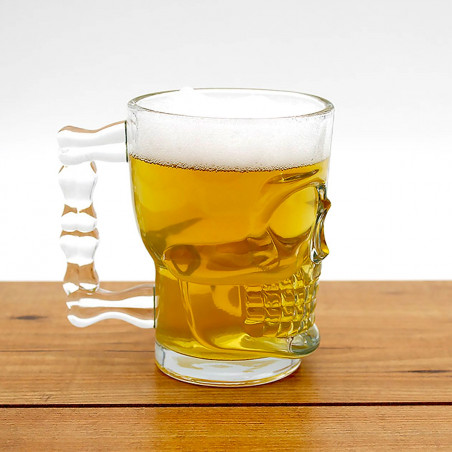 Chope à bière tête de mort