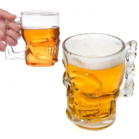 Chope à bière tête de mort