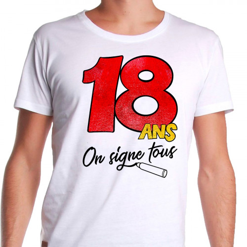 T-Shirt à dédicacer "18 ans"