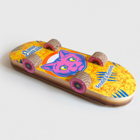 Grattoir skateboard pour chat