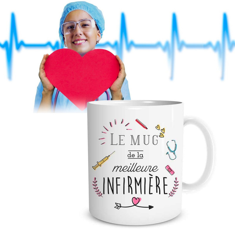 Tasse Mug Cadeau Infirmière - Meilleure Infirmière du Monde - Idée