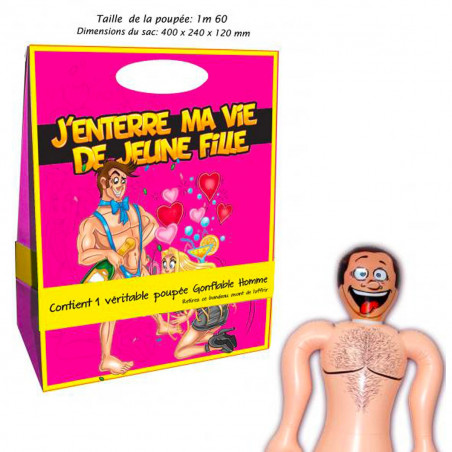 Poupée gonflable homme enterrement vie de jeune fille