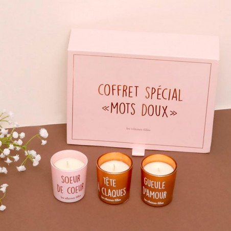 Coffret bougies mots doux